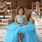Girls sky blue Gown length Party dress M260101