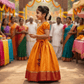 yellow
 brocade party wear M260091