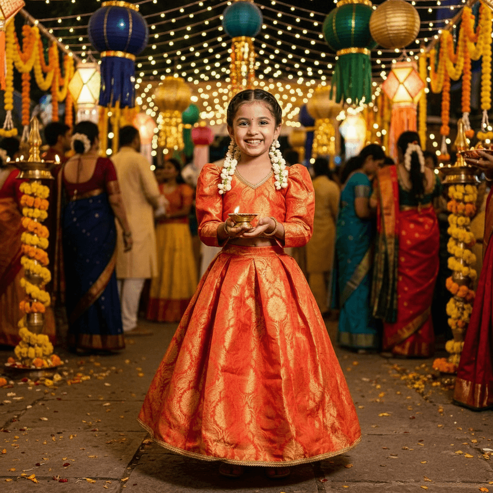 Peach brocade party wear M260092