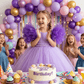 Purple party frock for girls-M232801