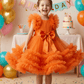 Girls orange Party dress M260104