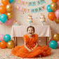 Girls orange Party dress M260104