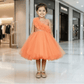 SALE Orange party frock for girls-M250028