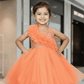 SALE Orange party frock for girls-M250028