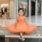 SALE Orange party frock for girls-M250028