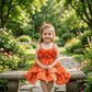 Orange party frock for girls-M260107