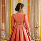 Peach brocade party wear M260092