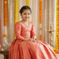 Peach brocade party wear M260092