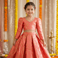 Peach brocade party wear M260092