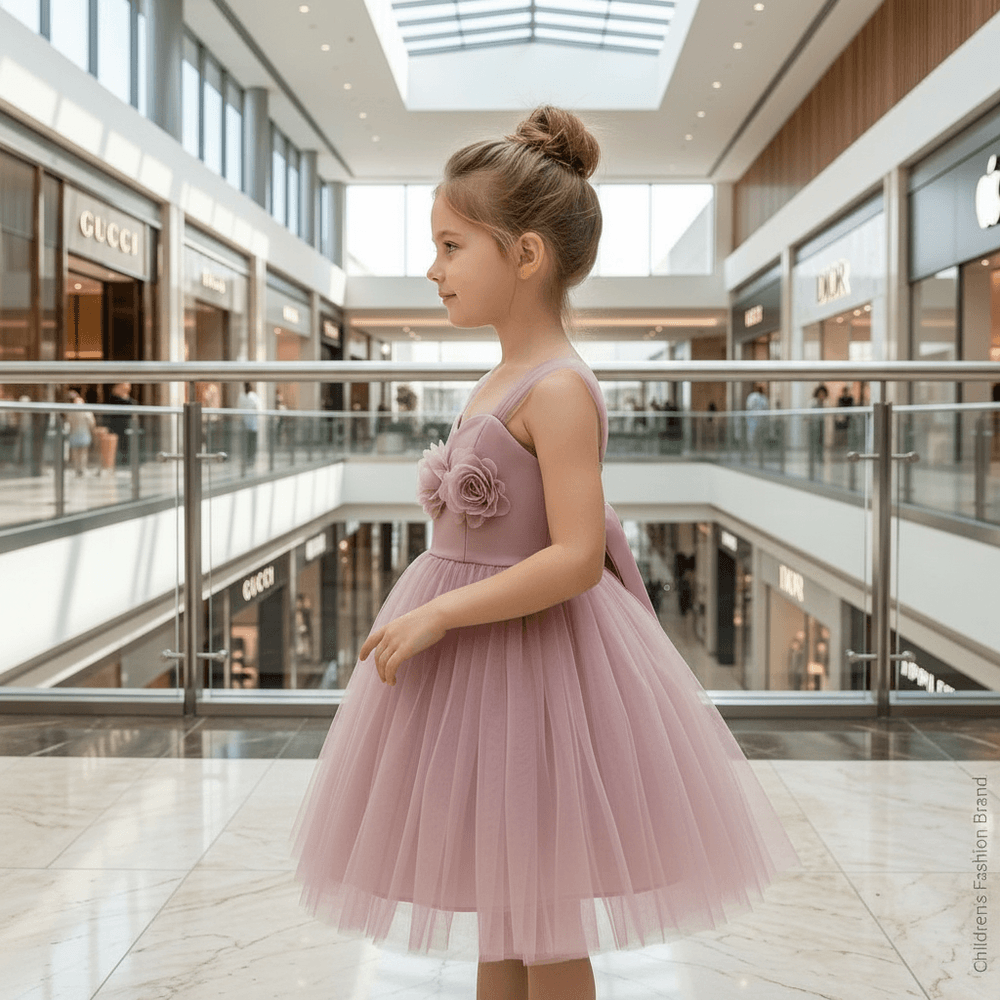 Girls champagne  Party frock M260110