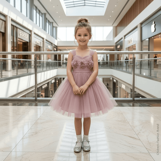 Girls champagne  Party frock M260110