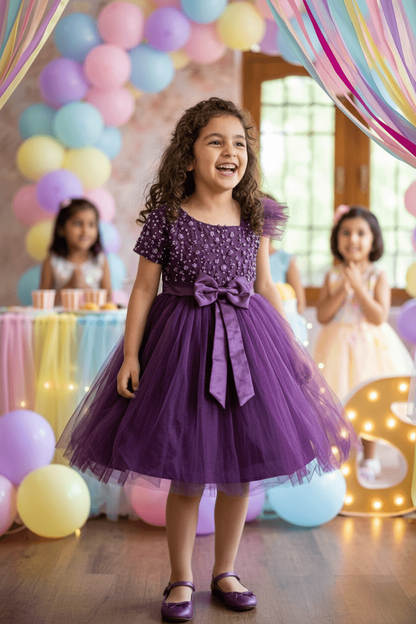 Girls wine  Party frock M240005
