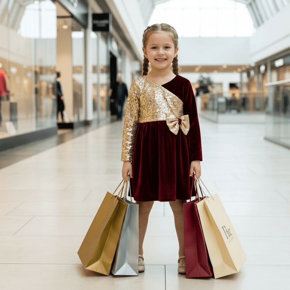 SALE maroon party frock for girls-m231501