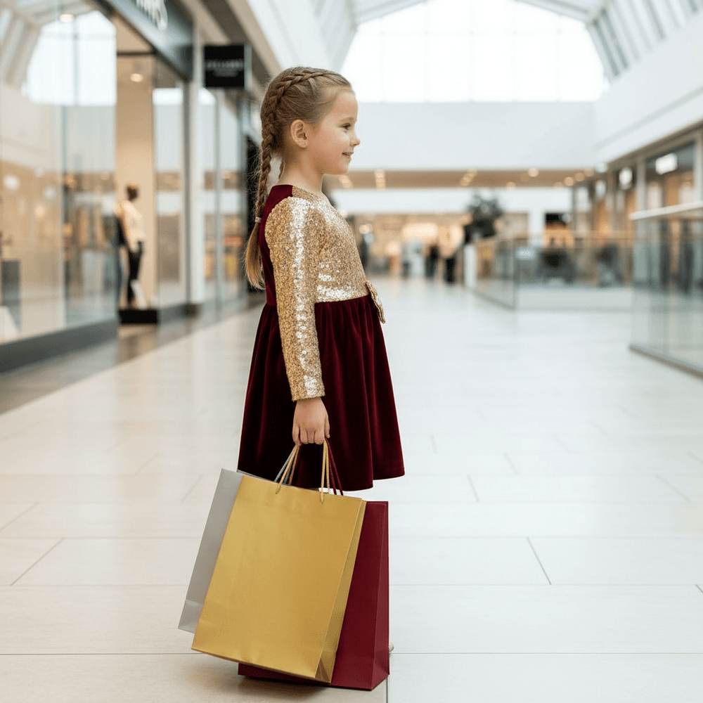SALE maroon party frock for girls-m231501