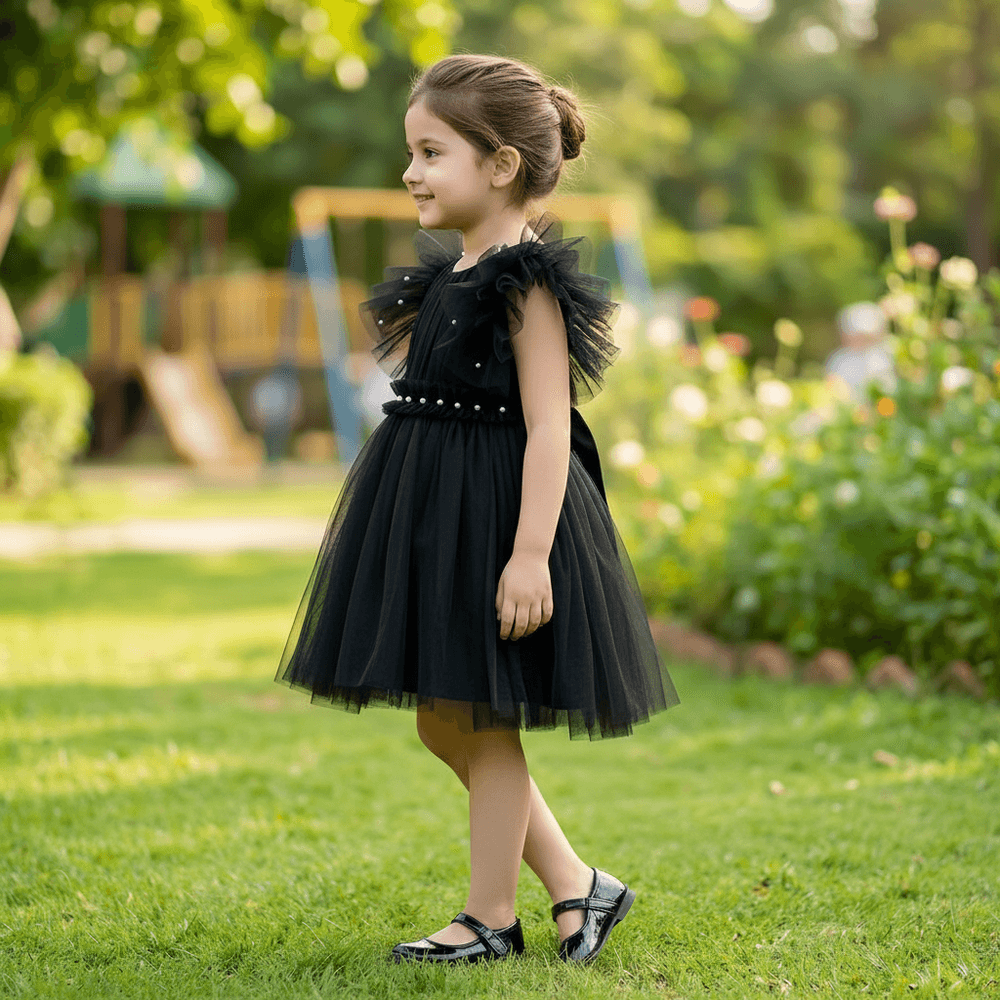 Black party frock for girls-M250106
