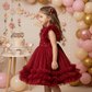 SALE Girls red knee length Party frock M233404