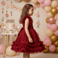 SALE Girls red knee length Party frock M233404