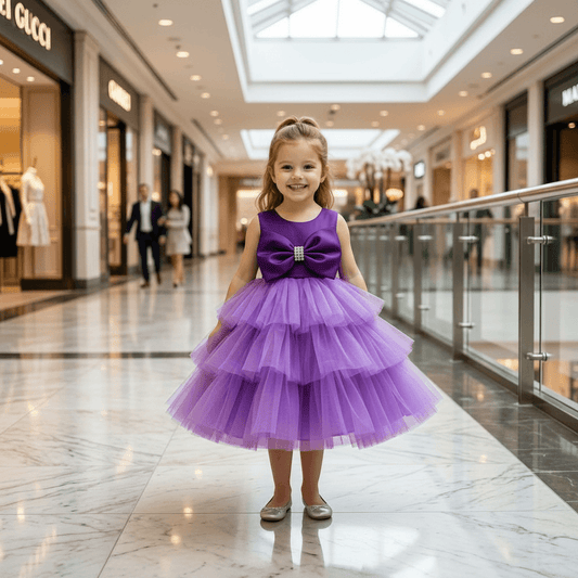 Purple party frock for girls-M250160