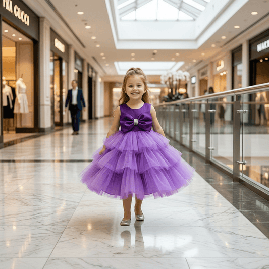 Purple party frock for girls-M250160