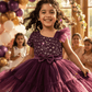 Girls wine  Party frock M240005