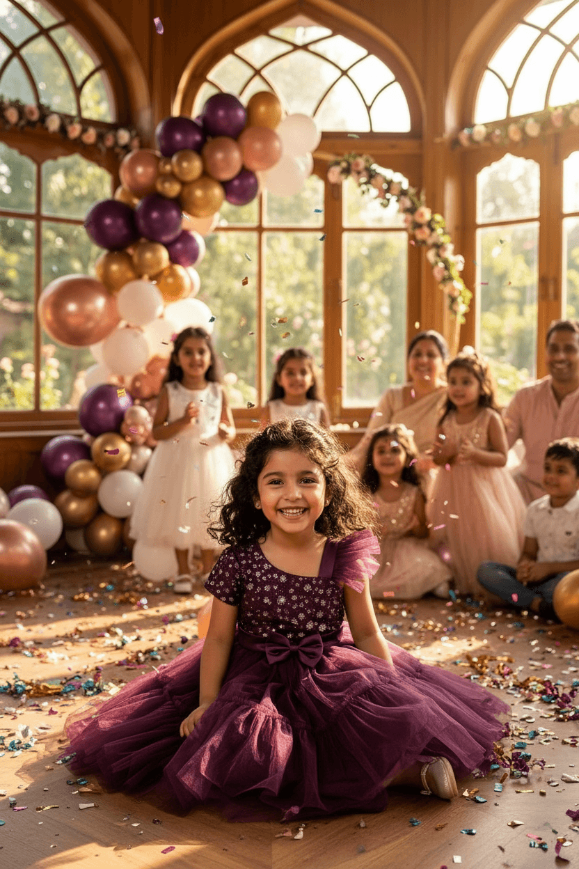 Girls wine  Party frock M240005