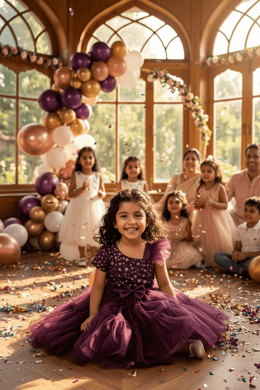 Girls wine  Party frock M240005