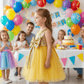 SALE Girls gold  Party frock M233406