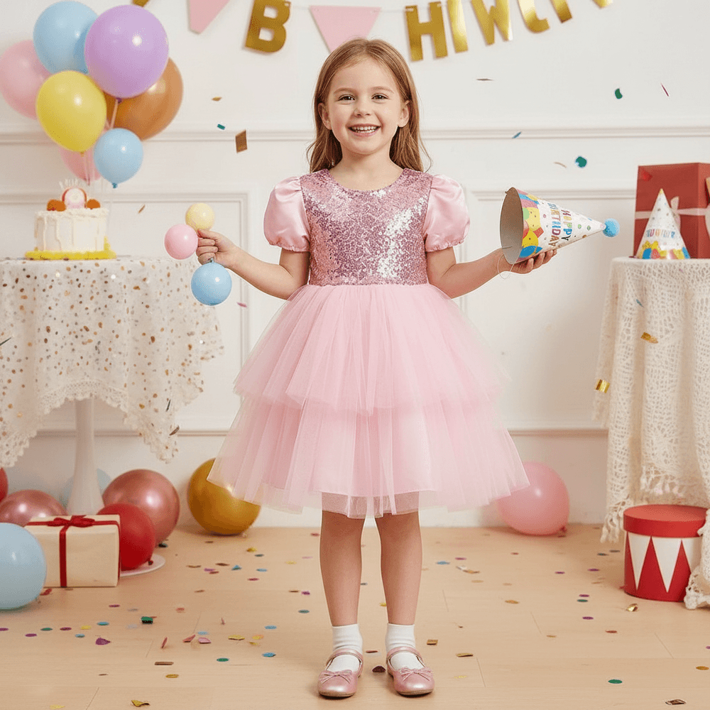 SALE Girls pink  Party frock M233408