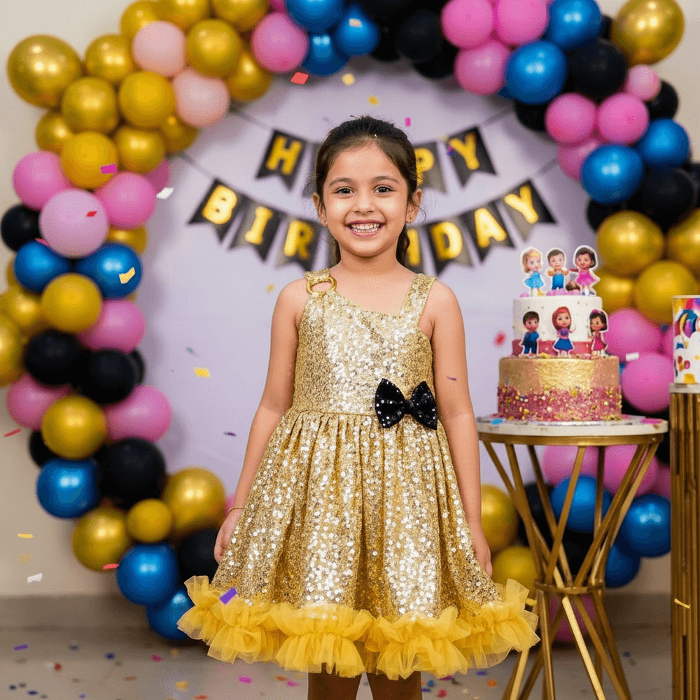 SALE Girls gold  Party frock m233409