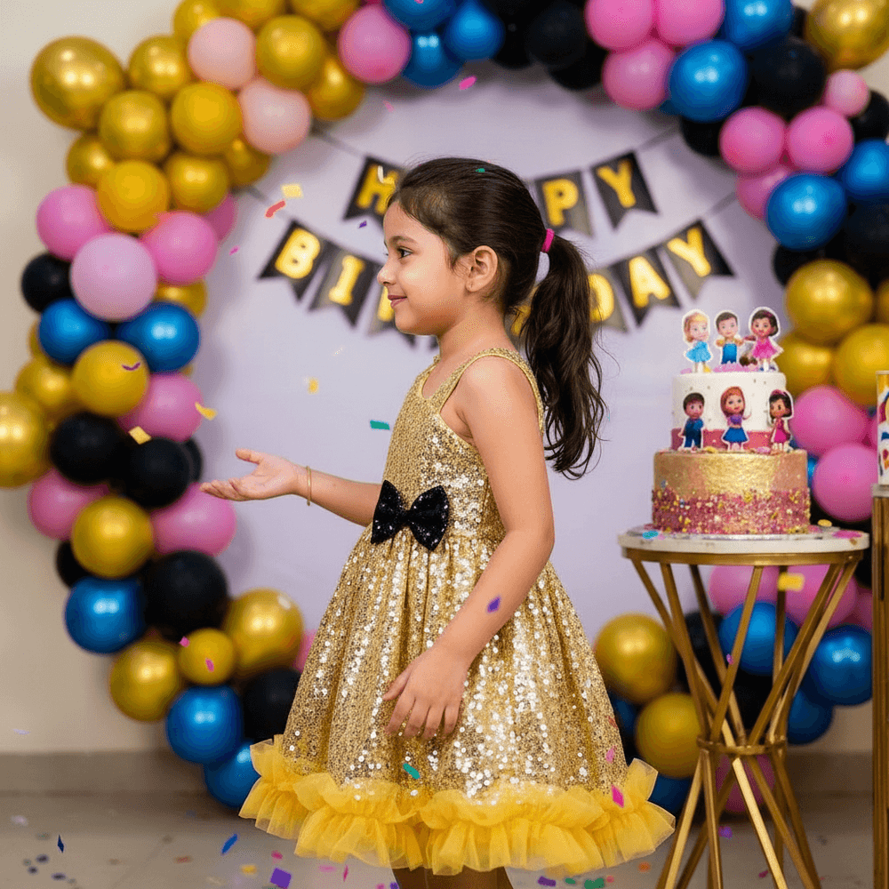 SALE Girls gold  Party frock m233409