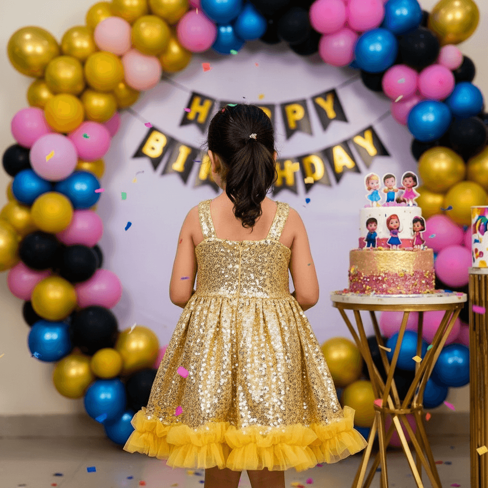SALE Girls gold  Party frock m233409