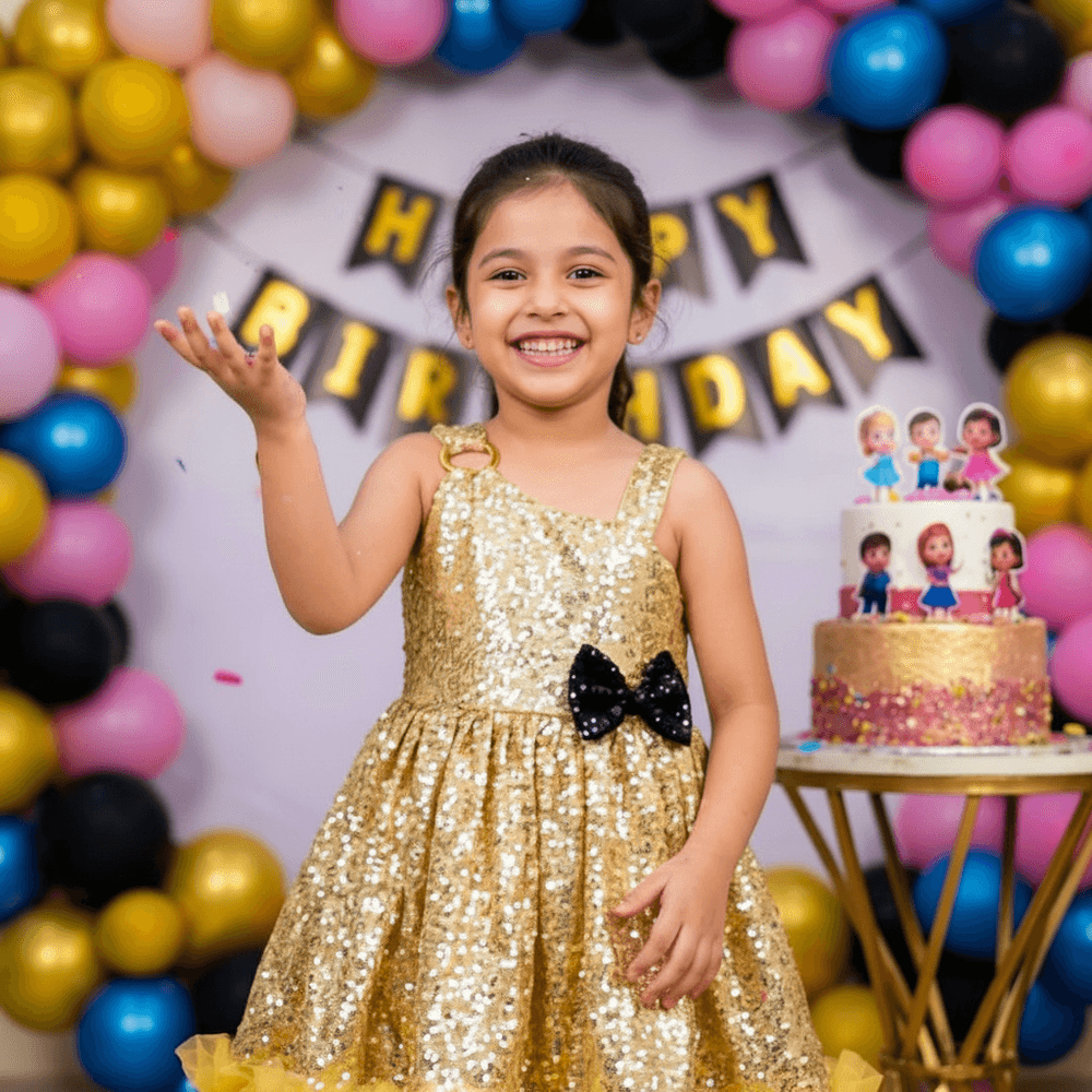 SALE Girls gold  Party frock m233409