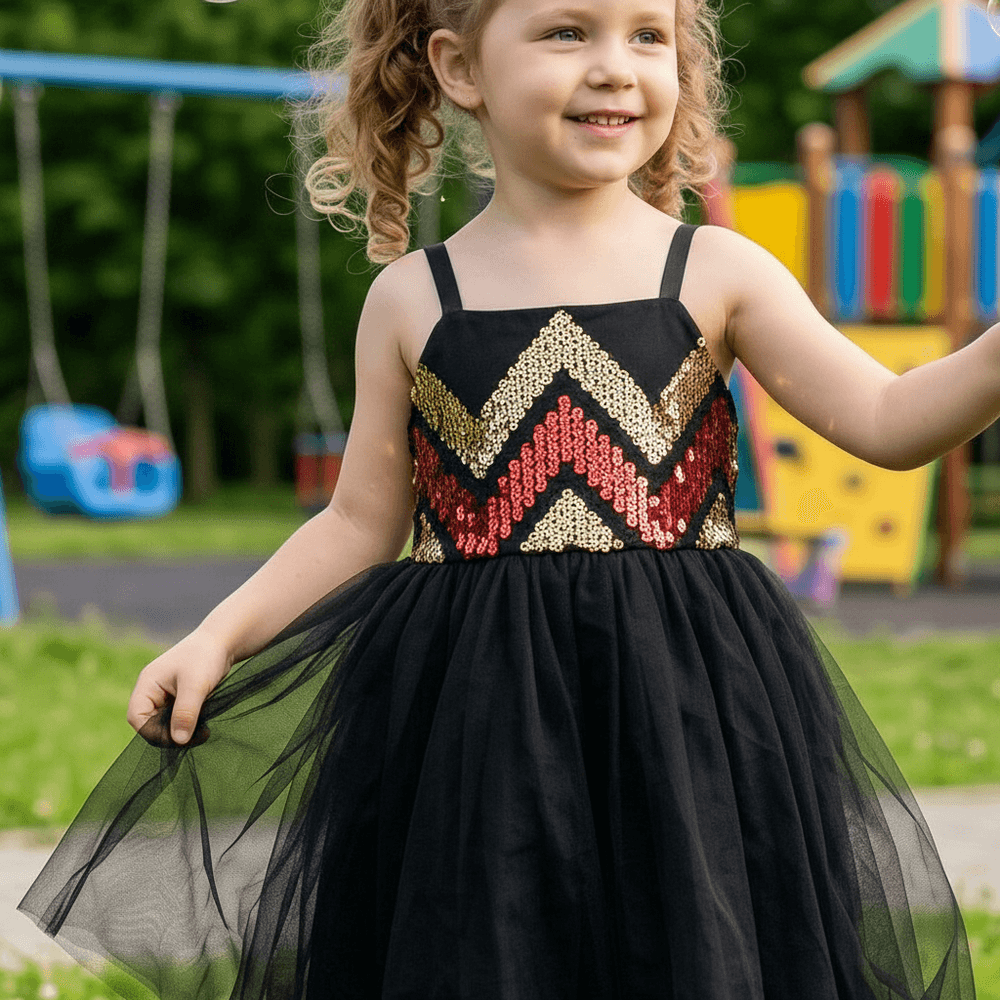 SALE Girls black  Party frock M233411
