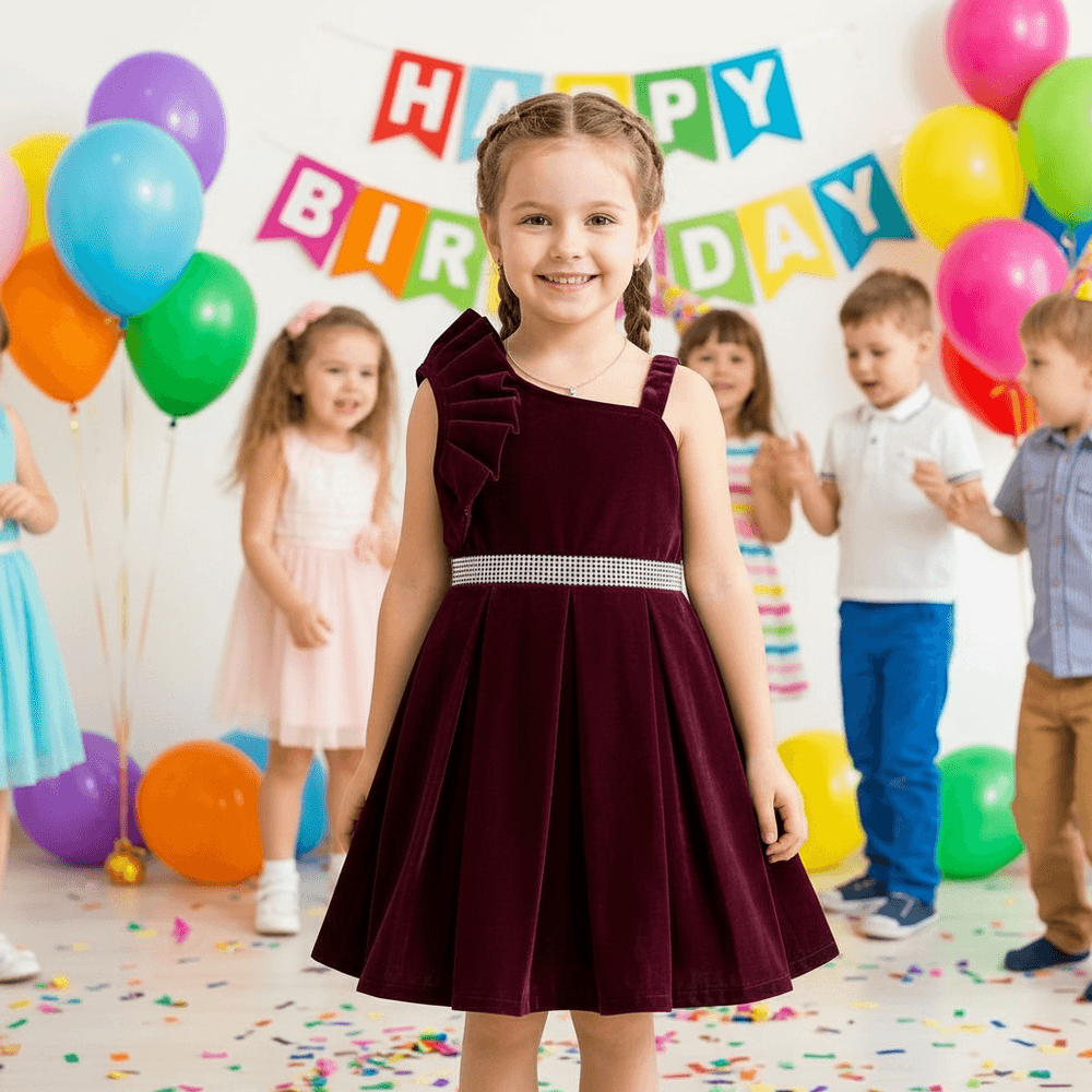 SALE Girls maroon Party frock M233412