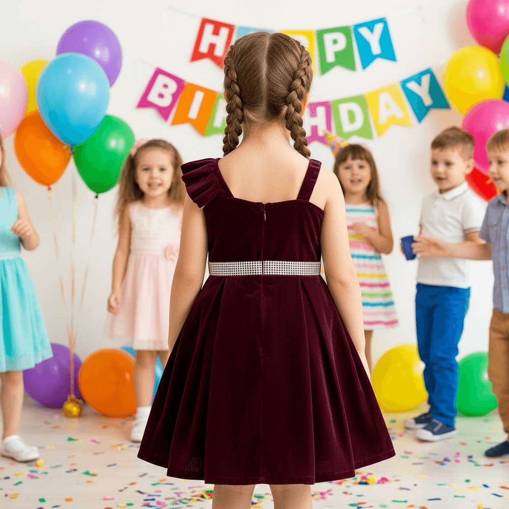 SALE Girls maroon Party frock M233412