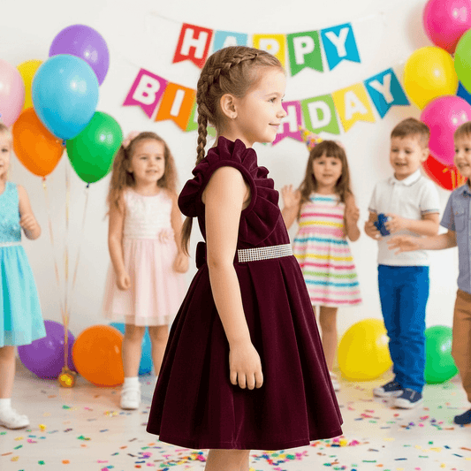 SALE Girls maroon Party frock M233412
