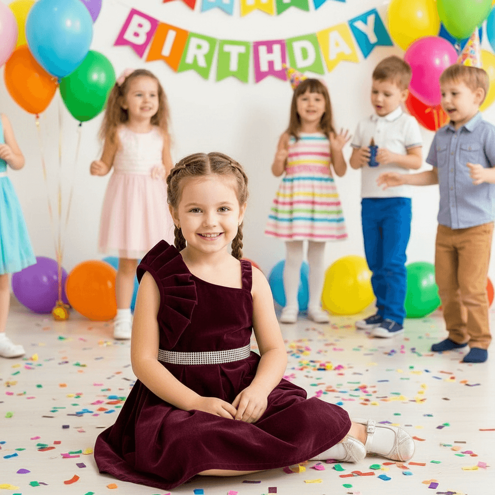 SALE Girls maroon Party frock M233412