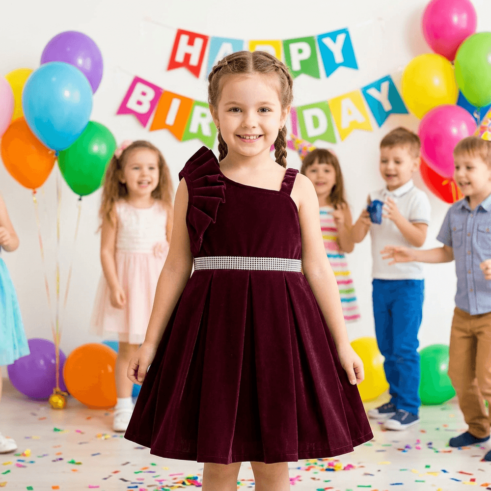 SALE Girls maroon Party frock M233412