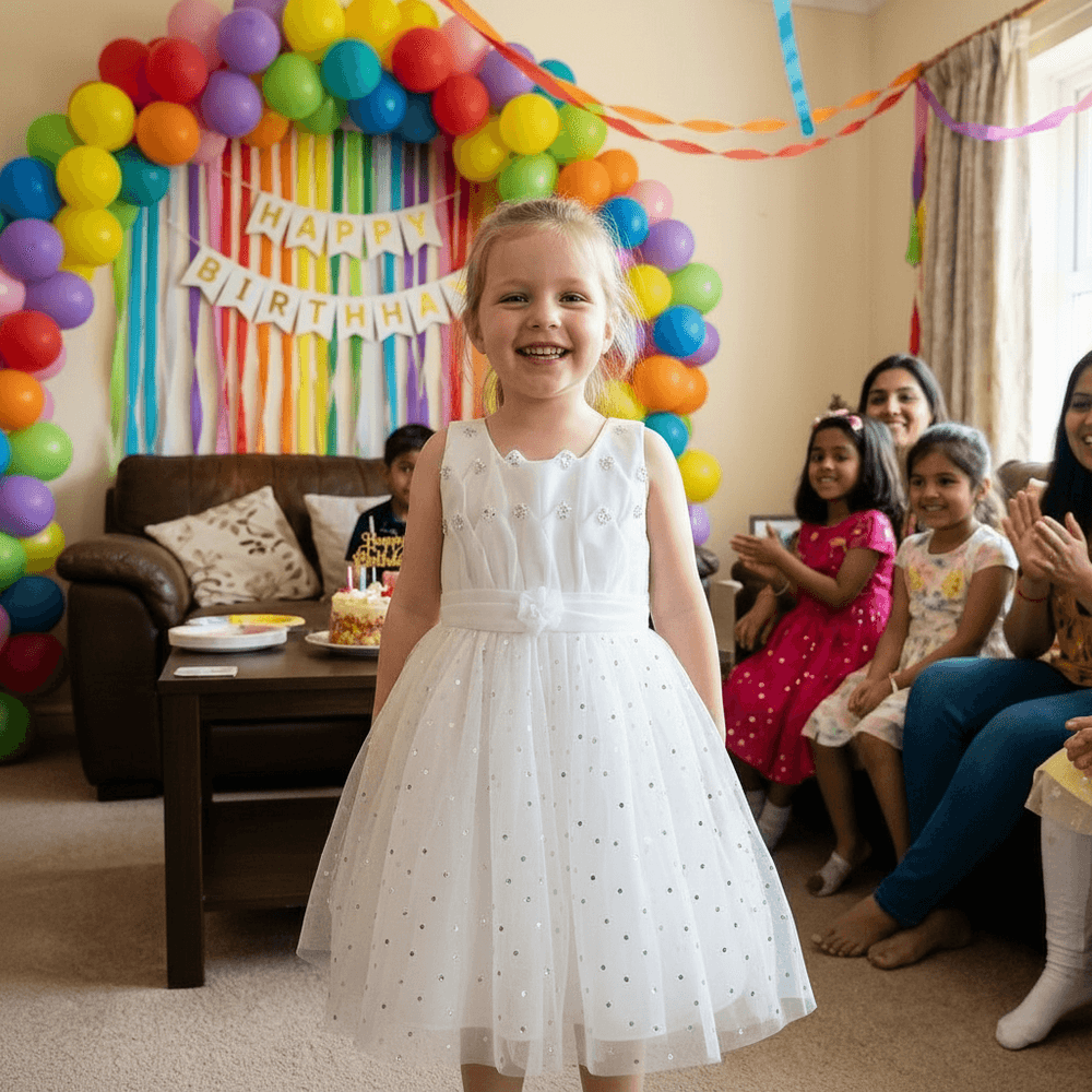 SALE Girls white Party frock M233414