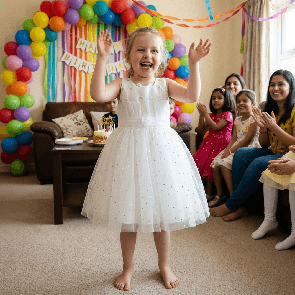 SALE Girls white Party frock M233414