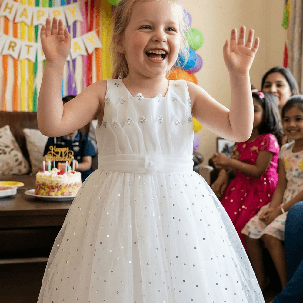 SALE Girls white Party frock M233414