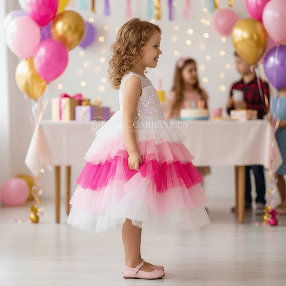 SALE Girls pink Party frock M233415