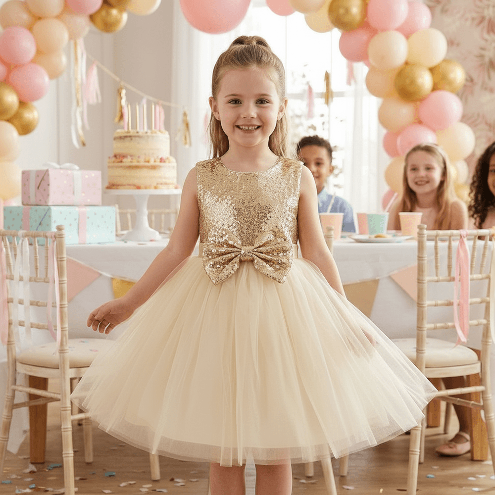 SALE Girls gold Party frock M233416