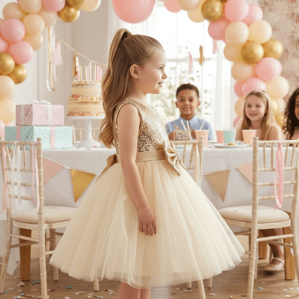 SALE Girls gold Party frock M233416