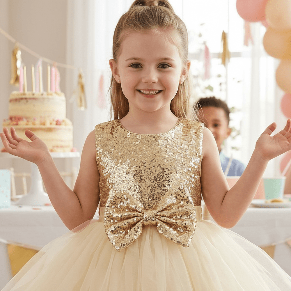 SALE Girls gold Party frock M233416