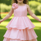 Peach organza frock M260121