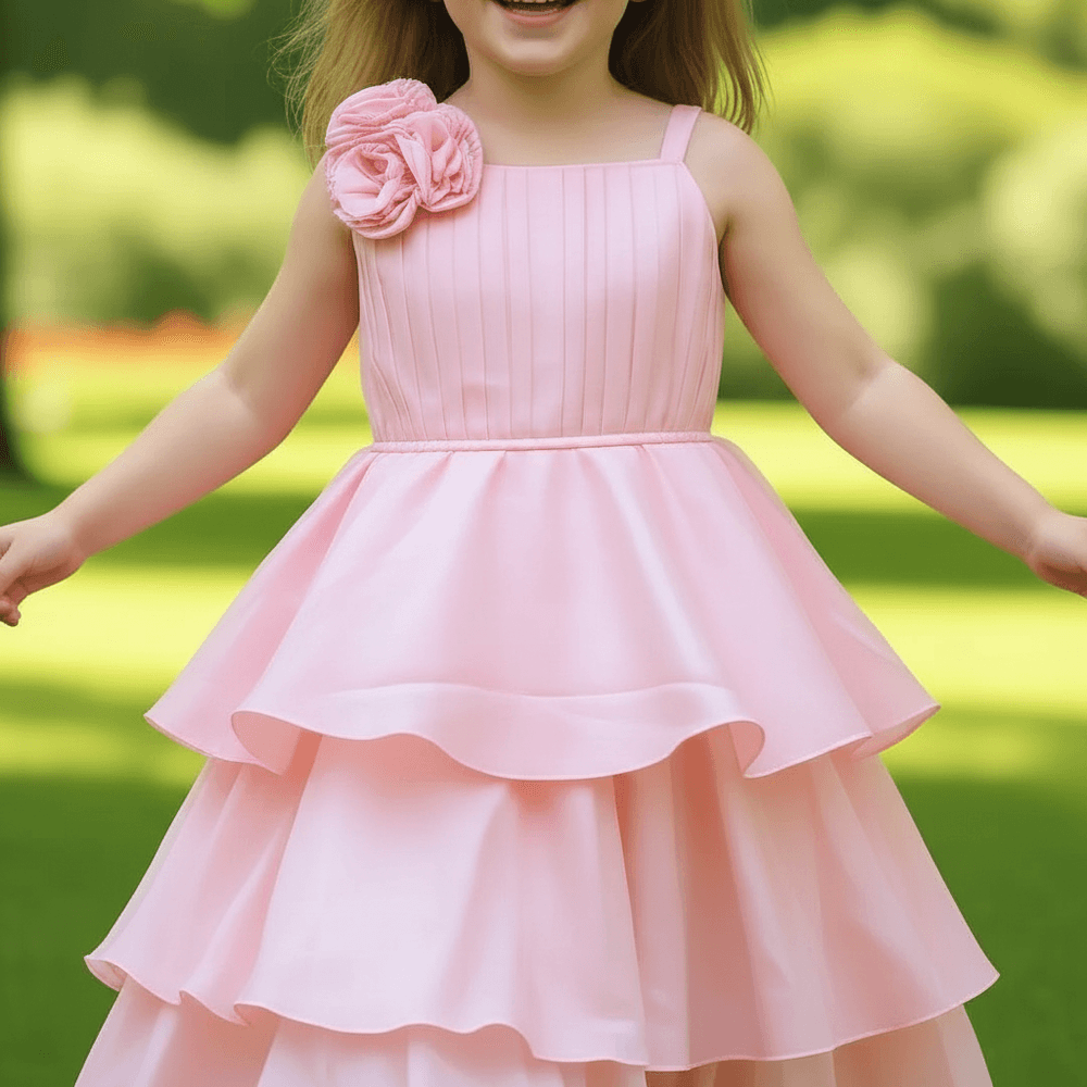 Peach organza frock M260121