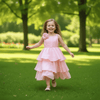 Peach organza frock M260121