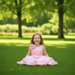 Peach organza frock M260121