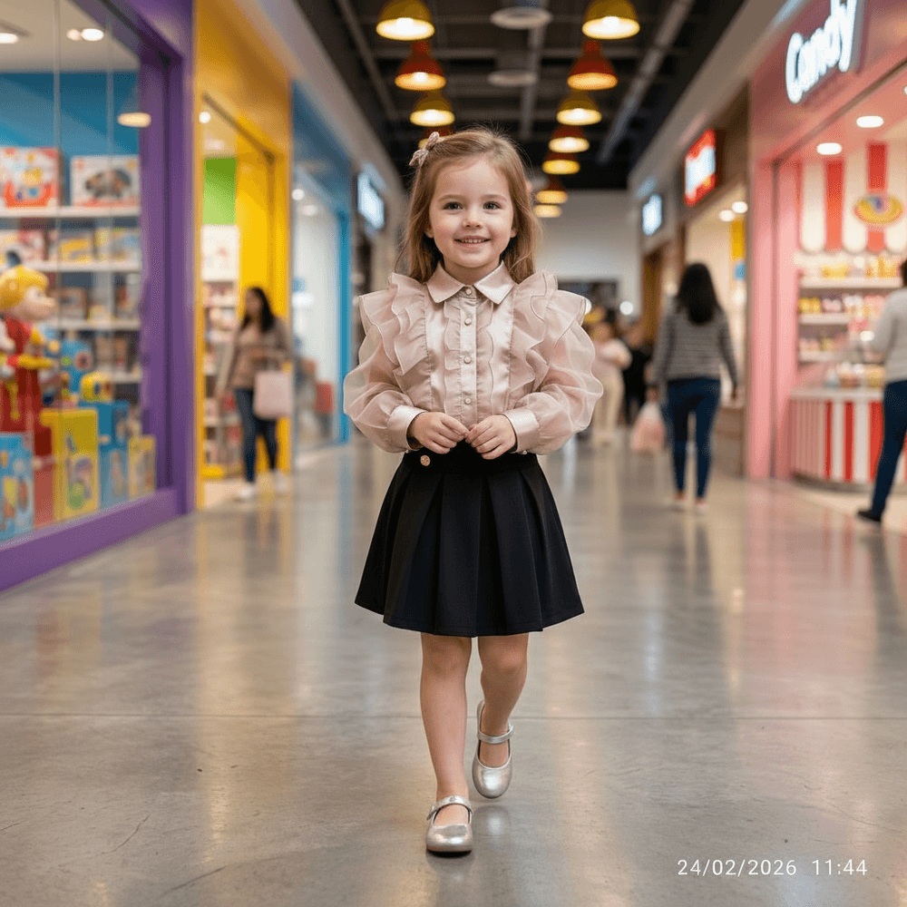 champagne skirt and top for girls-M260122